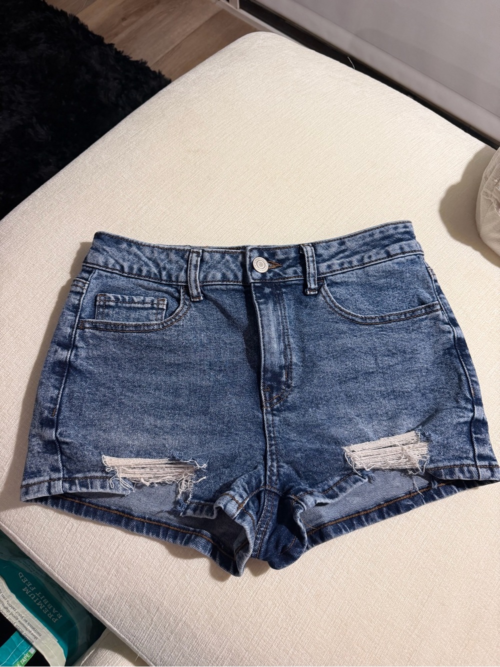 SO Distressed Dark Blue Denim Shorts